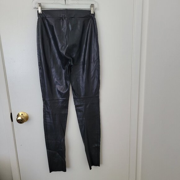 Wolford Black Faux Leather Estella Leggings Size 4 - Picture 3 of 4